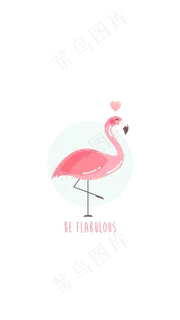 卡通火烈鸟
