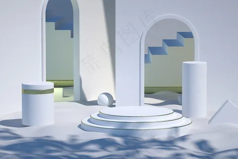 C4D电商场景模型渲染背景