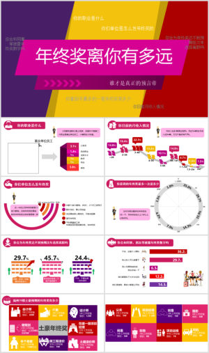 年终奖离你有多远年终总结欧美风格通用ppt模板预览图