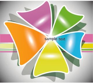 免抠彩色叠纸矢量标签