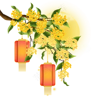 中国风 手绘 卡通元素 传统 复古红 灯笼装饰 PNG 免抠 