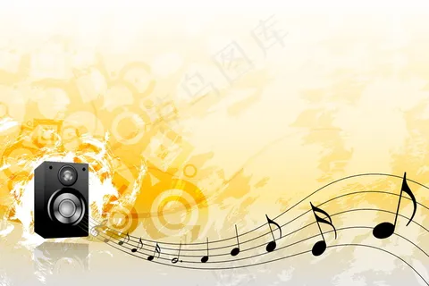黄色淡雅音符背景图片 黄色淡雅音符背景图片