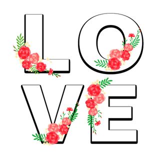 设计love字装饰情人节