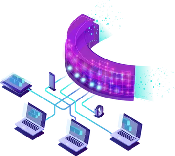 互联服务器卡通联网科技kv主视觉素材