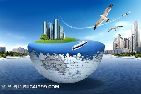 半球城市环保创意图片