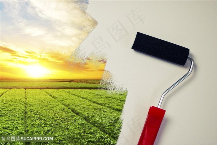 科技刷墙绿色环保背景