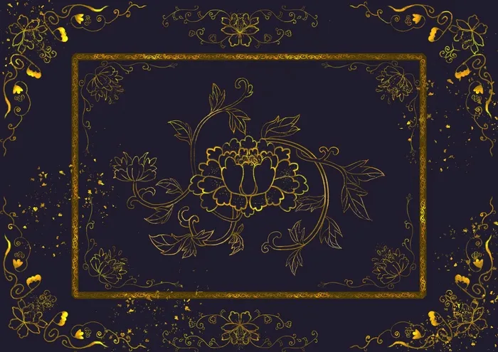 国潮鎏金复古烫金国风孔雀仙鹤装饰画素材PSDpsd模版下载