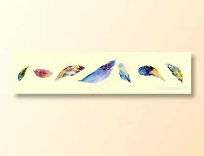 羽毛水彩艺术装饰画