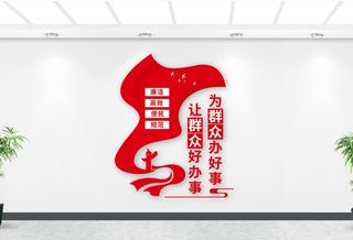 竖版社区服务中心党建文化墙