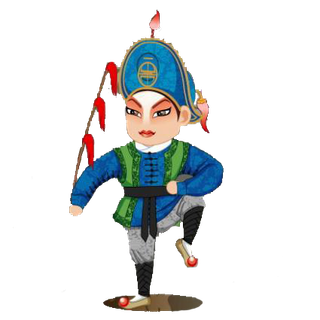 卡通京剧戏剧人物脸谱插画PNG图片 国潮中国风Q版戏剧人物PS素材