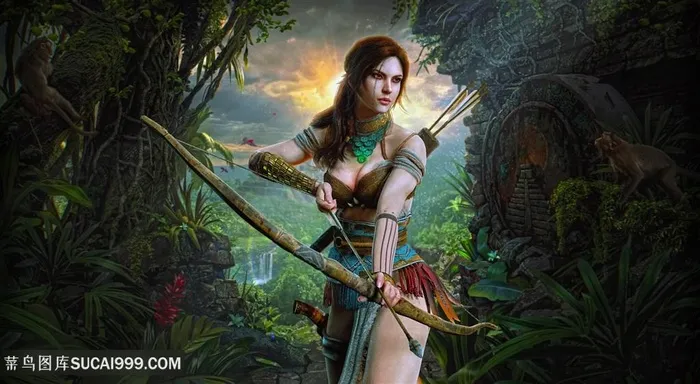 荒野中的勇敢美女