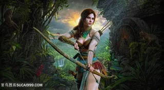 荒野中的勇敢美女