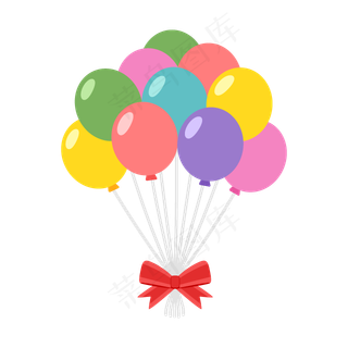 多彩一堆气球卡通动漫可爱矢量免抠元素