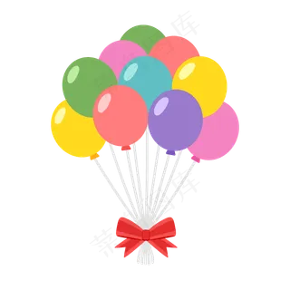 多彩一堆气球卡通动漫可爱矢量免抠元素