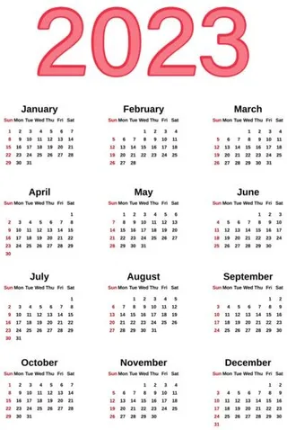 2023 年日历 PNG免抠