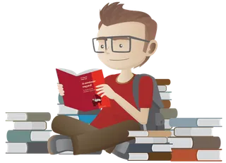 看书读书男孩卡通少儿兴趣班