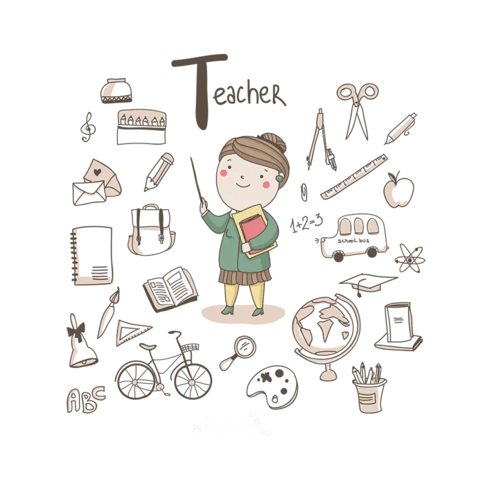 教师卡通情人节