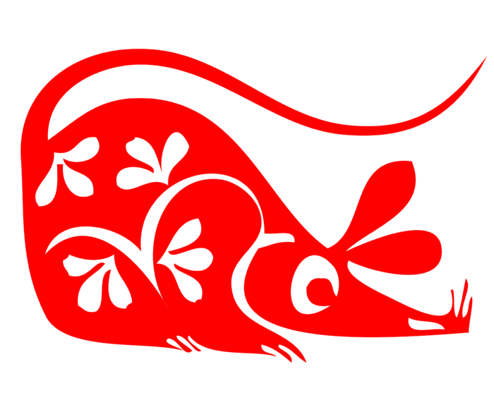 红色喜庆鼠年剪纸窗花新年快乐免扣PNG素材图片 (57)