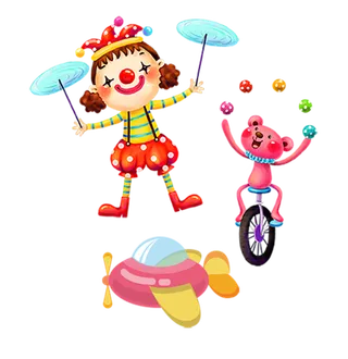 杂技团人物卡通