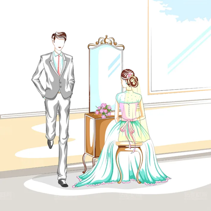 结婚情侣卡通