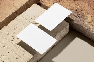 石块背景正反面高档轻奢名片样机