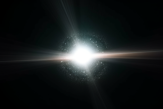 白色发光在黑色背景上爆炸。明亮的星星。透明闪耀的太阳，明亮的闪光背景