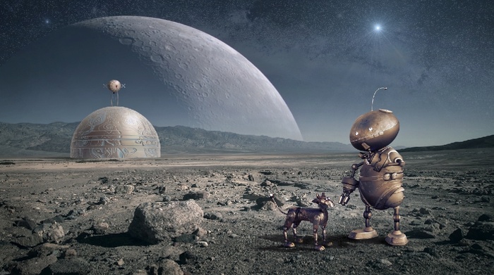 元宇宙世界风景背景墙
