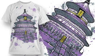 T恤设计矢量图旅游景点留念