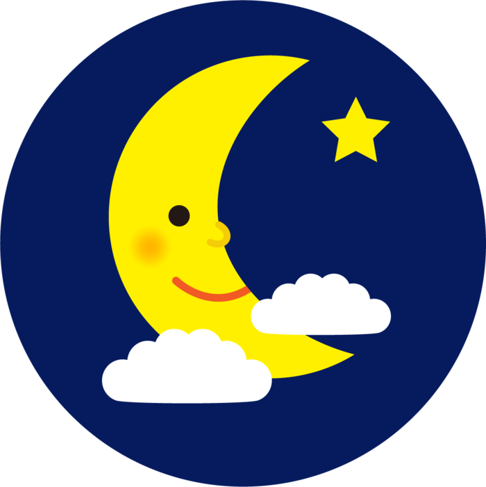 卡通风月亮云朵星星