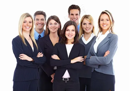 部门商务精英合影高清摄影图片