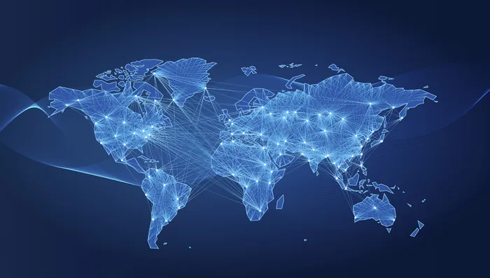 科技互联网世界地图背景