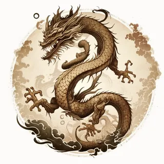 节日生肖龙，插画风格，红色，综合使用