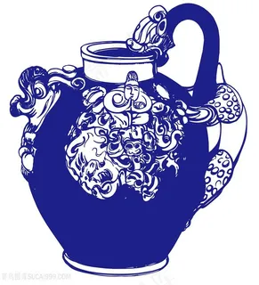 传统佛像瓷器国粹青花瓷中国风图片