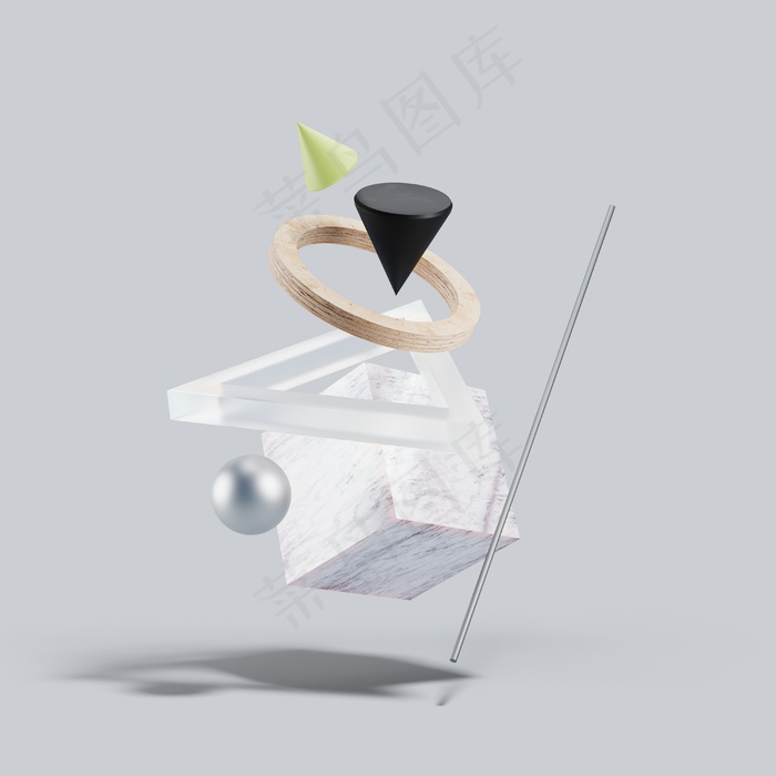 作品集封面装饰3D抽象素材(4000x4000)psd模版下载