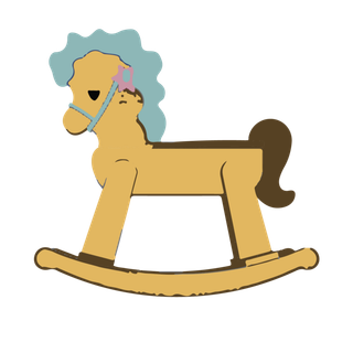 木马玩具剪贴画儿童节幼儿园插画