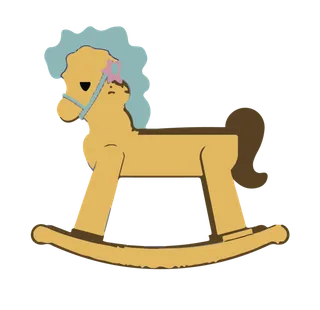 木马玩具剪贴画儿童节幼儿园插画