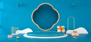 中国风国潮电商促销首页海报C4D背景图3D场景立体设计PSD素材模板