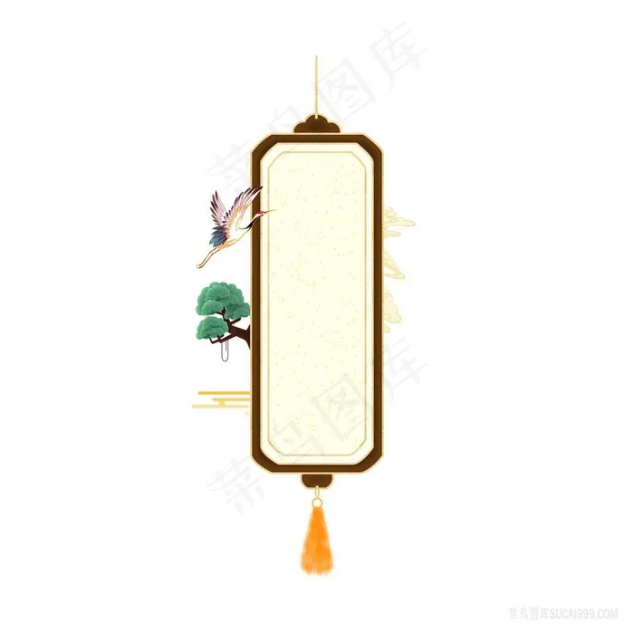 国潮仙鹤装饰边框