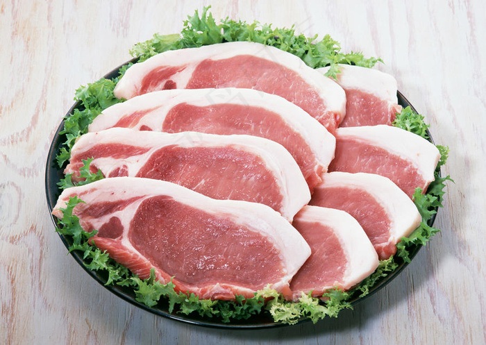 鲜肉食材-盘中的五花肉