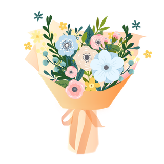 鲜花花束送花扎花单层免抠