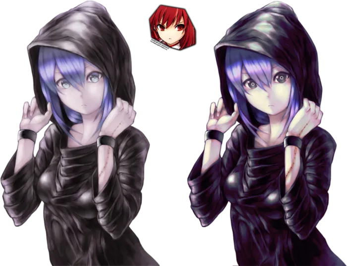 人物女孩卡通黑衣素材