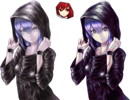 人物女孩卡通黑衣素材