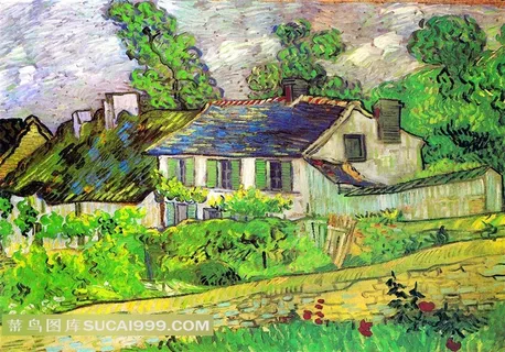 梵高油画——小村庄里的房子 梵高油画——小村庄里的房子