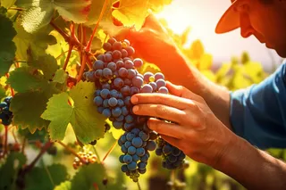 葡萄种植园黑葡萄摄影图