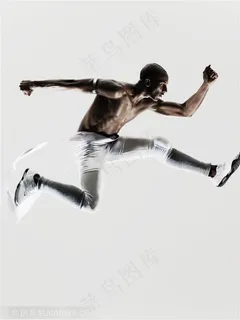 体育运动-大步跨越的黑人动作特写 体育运动-大步跨越的黑人动作特写