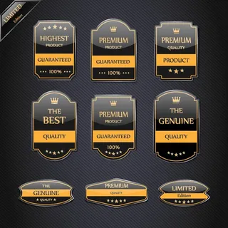 免抠黑色水晶标签