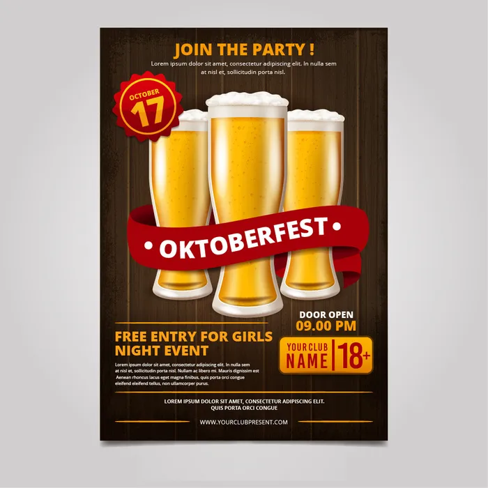 酒吧酒类海报 啤酒节ai矢量模版下载