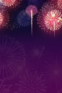 梦幻烟花背景元素