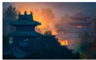 夜晚，背景，塔，古典，寺庙