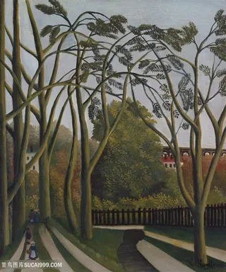 亨利 · 卢梭，小区风景画油画图片